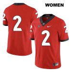 Women's Georgia Bulldogs NCAA #2 D'Wan Mathis Nike Stitched Red Legend Authentic No Name College Football Jersey VBL2054GR